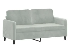 3 pcs conjunto de sofás com almofadas veludo cinzento-claro