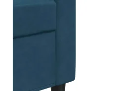 2 pcs conjunto de sofás com almofadões e rolos veludo azul