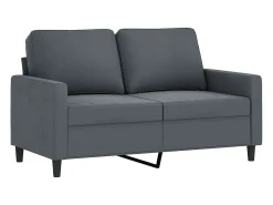 3 pcs conjunto de sofás com almofadões veludo cinzento-escuro