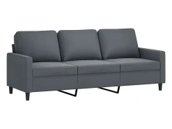 3 pcs conjunto de sofás com almofadões veludo cinzento-escuro