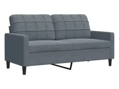 4 pcs conjunto de sofás com almofadões veludo cinzento-escuro