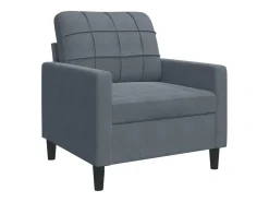 4 pcs conjunto de sofás com almofadões veludo cinzento-escuro