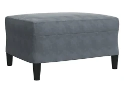 4 pcs conjunto de sofás com almofadões veludo cinzento-escuro