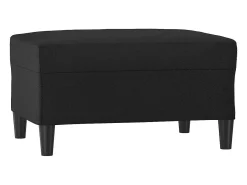 4 pcs conjunto de sofás com almofadões couro artificial preto