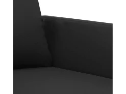 4 pcs conjunto de sofás com almofadões couro artificial preto