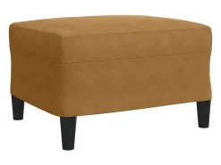 3 pcs conjunto de sofás com almofadões e rolos veludo castanho