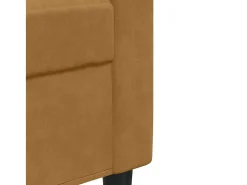 3 pcs conjunto de sofás com almofadões e rolos veludo castanho