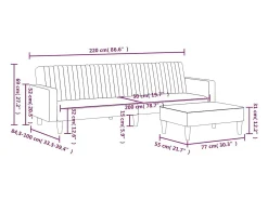2 pcs conjunto de sofás couro artificial cinzento