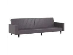 2 pcs conjunto de sofás couro artificial cinzento