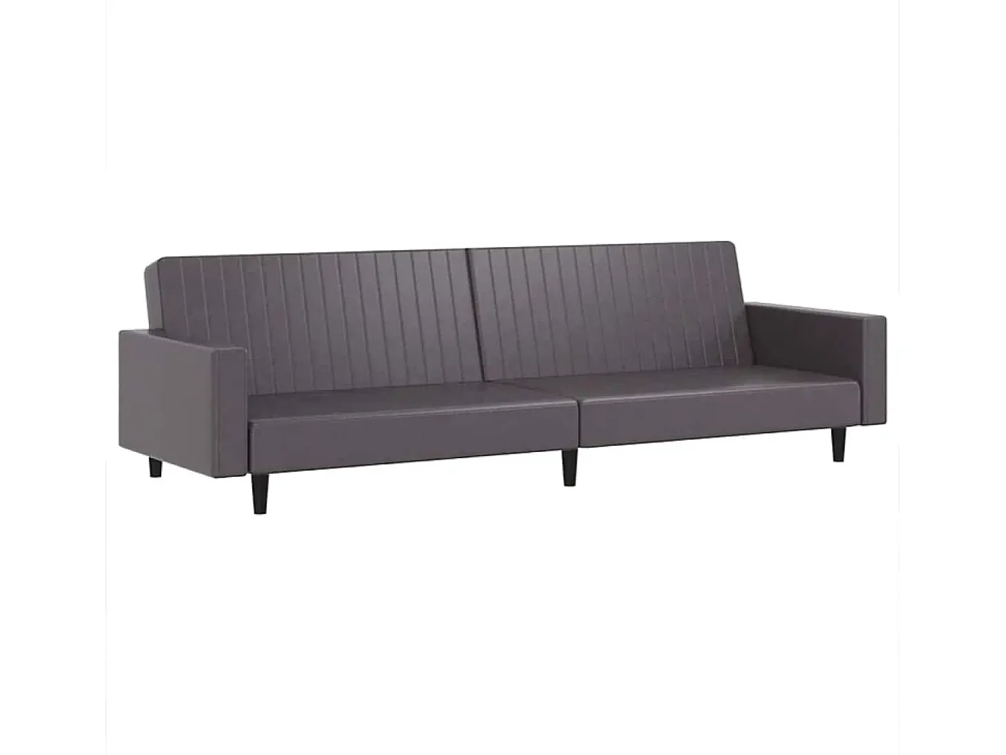 2 pcs conjunto de sofás couro artificial cinzento