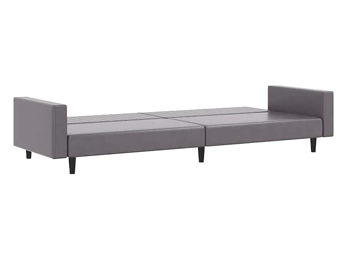 2 pcs conjunto de sofás couro artificial cinzento