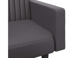 2 pcs conjunto de sofás couro artificial cinzento