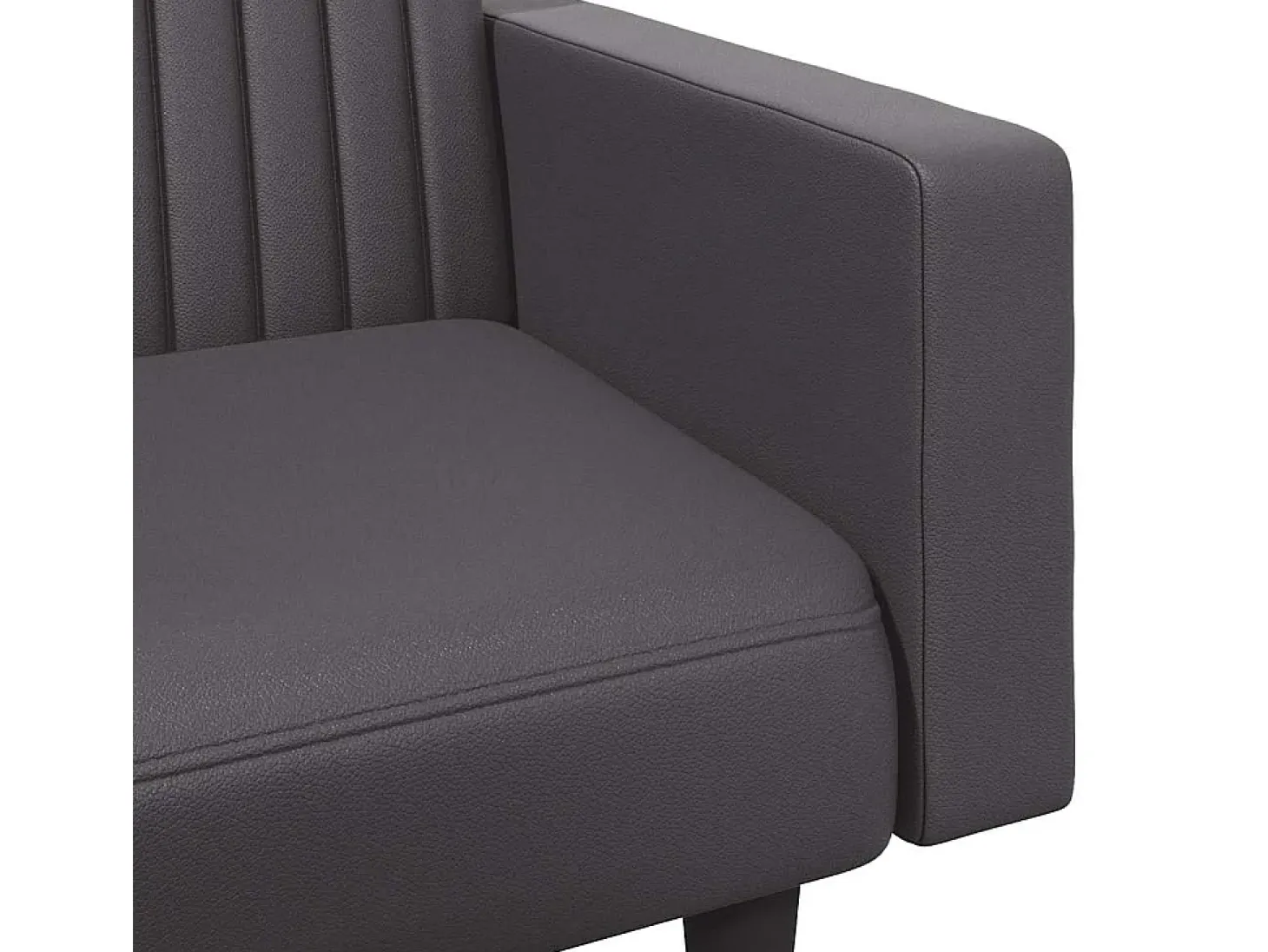2 pcs conjunto de sofás couro artificial cinzento