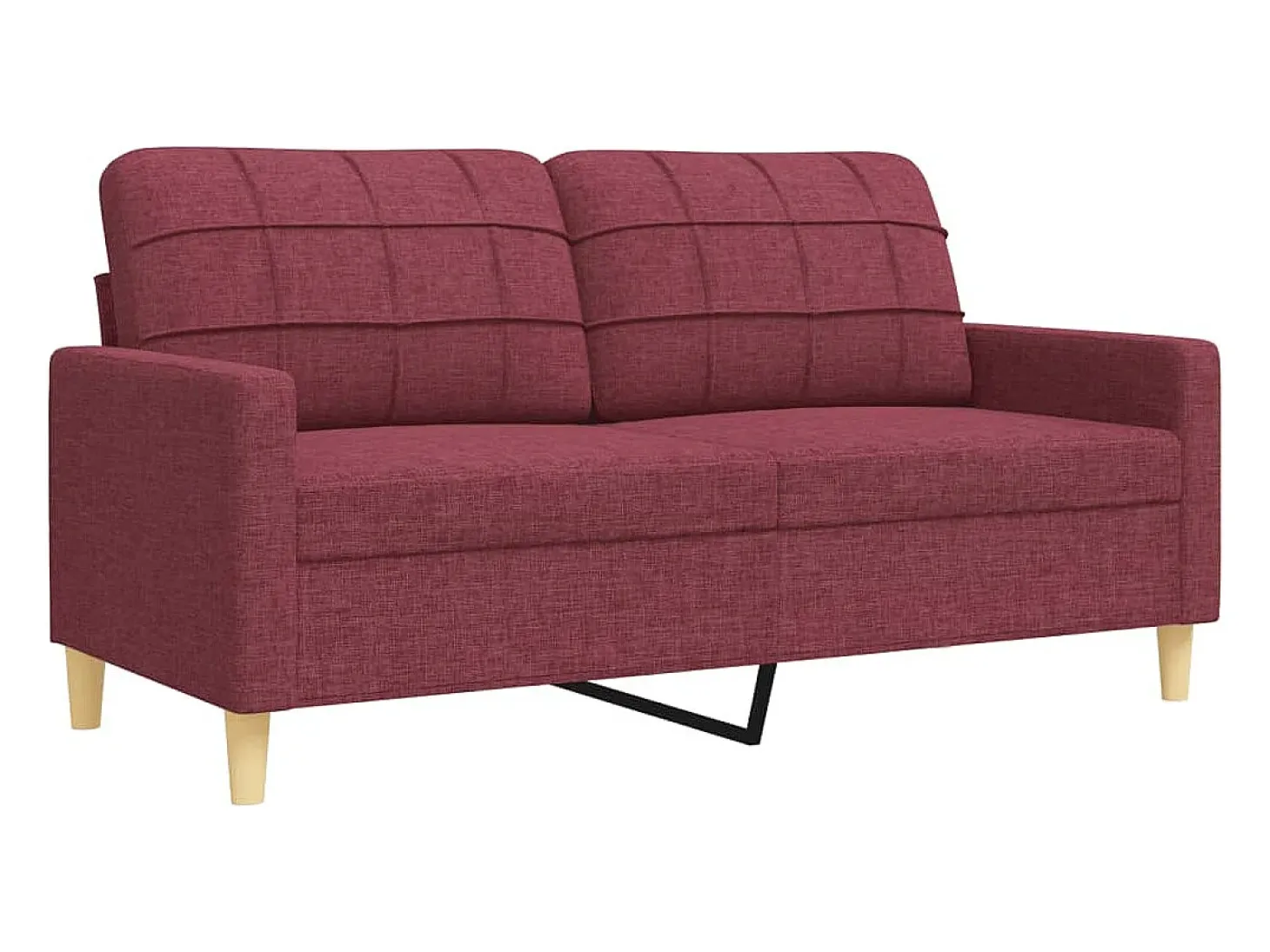 2 pcs conjunto de sofás tecido vermelho-tinto