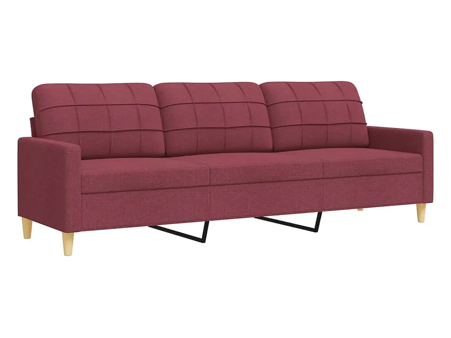 2 pcs conjunto de sofás tecido vermelho-tinto