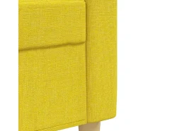2 pcs conjunto de sofás tecido amarelo-claro