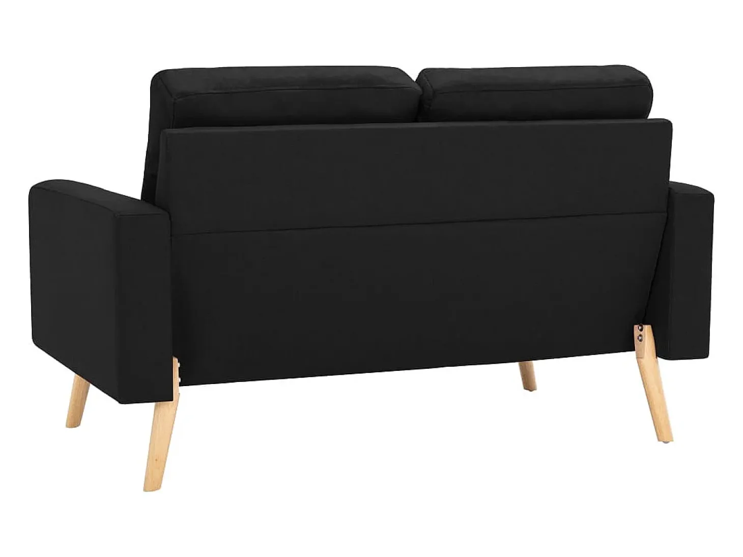 2 pcs conjunto de sofás tecido preto