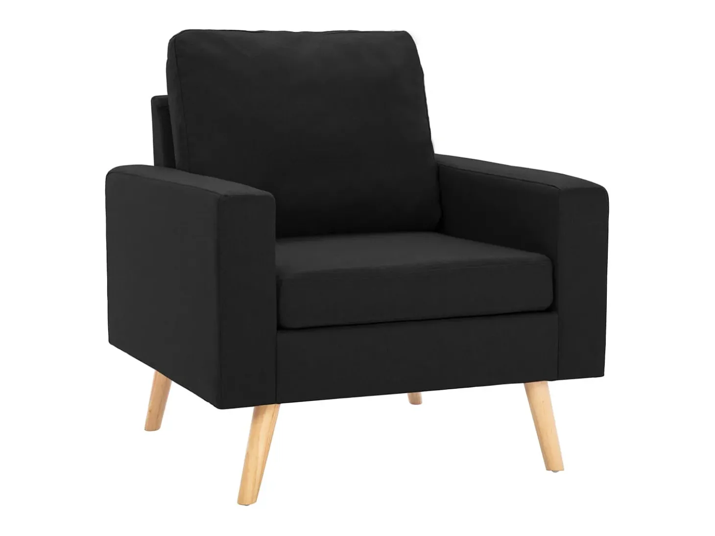 2 pcs conjunto de sofás tecido preto