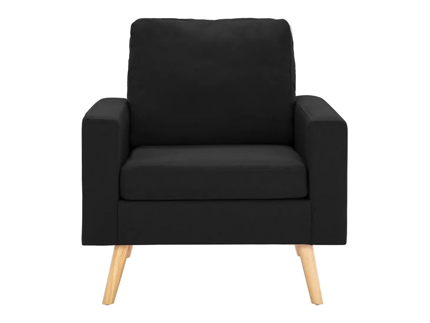 2 pcs conjunto de sofás tecido preto
