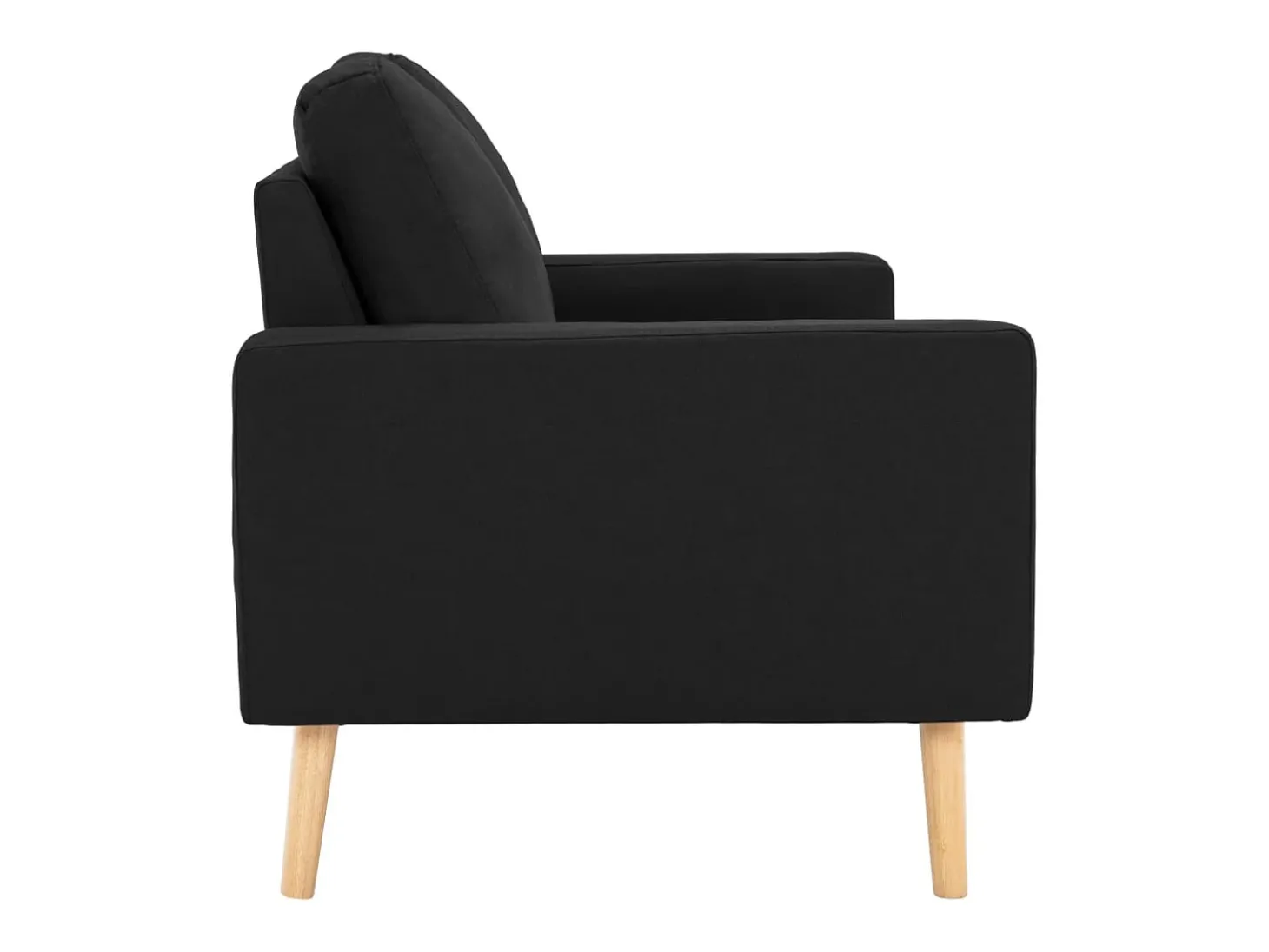 2 pcs conjunto de sofás tecido preto
