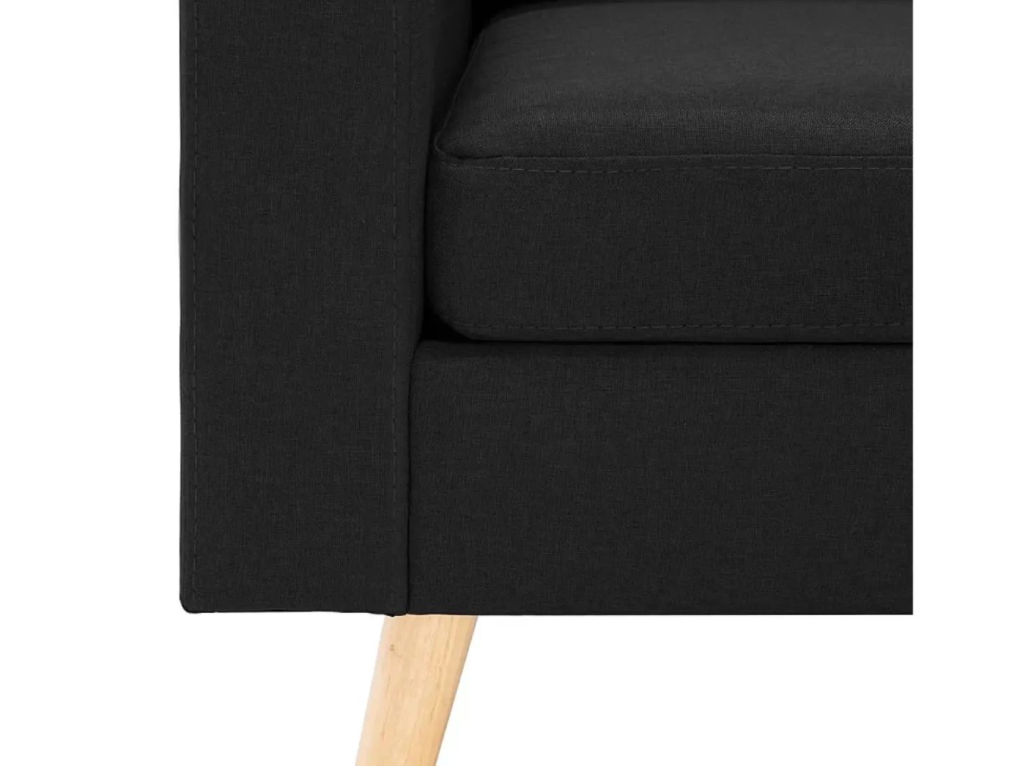 2 pcs conjunto de sofás tecido preto