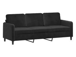 2 pcs conjunto de sofás veludo preto