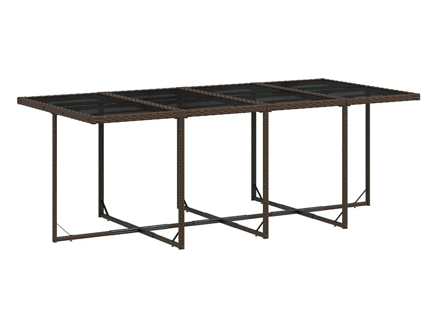 9 pcs conjunto jantar p/ jardim c/ almofadões vime PE castanho