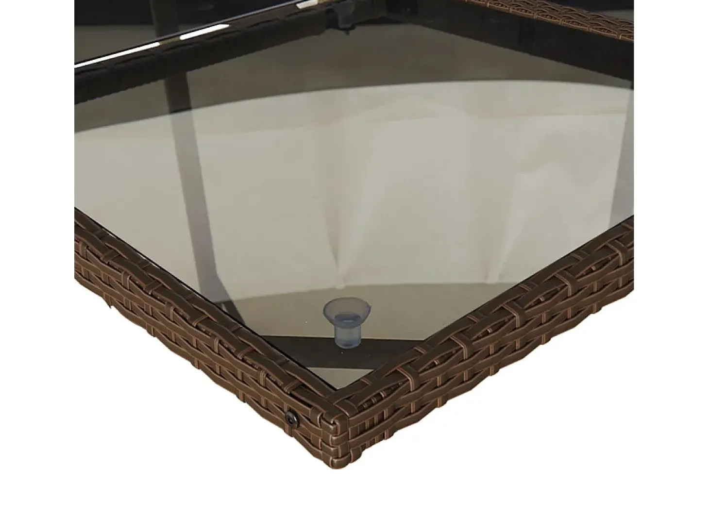 9 pcs conjunto jantar p/ jardim c/ almofadões vime PE castanho