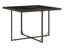 5 pcs conjunto jantar p/ jardim c/ almofadões vime PE castanho
