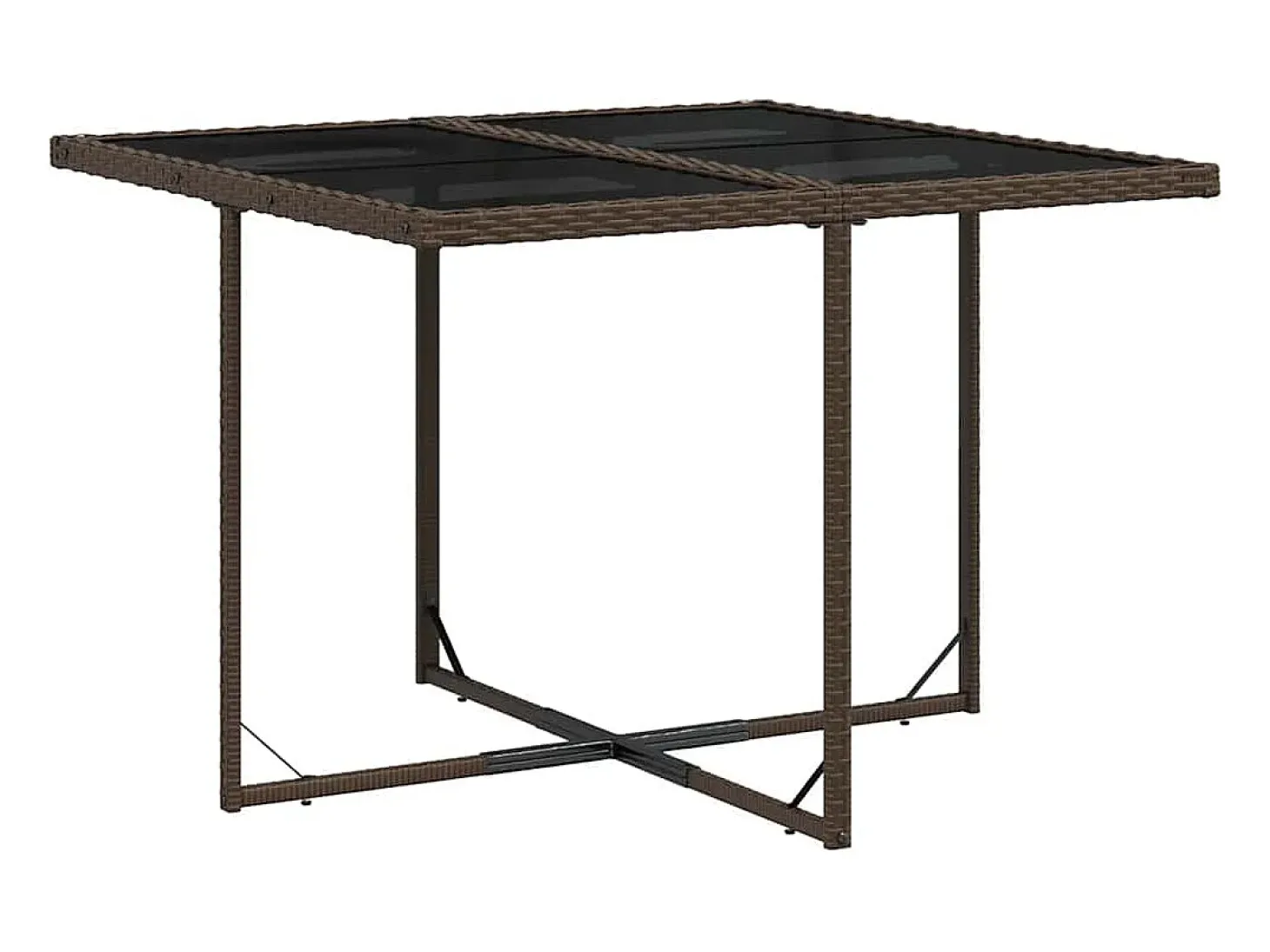 5 pcs conjunto jantar p/ jardim c/ almofadões vime PE castanho