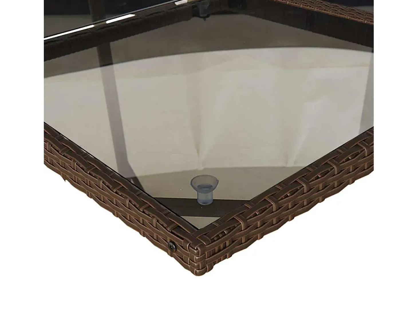 5 pcs conjunto jantar p/ jardim c/ almofadões vime PE castanho