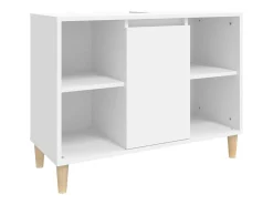 3 pcs conjunto móveis casa de banho derivados de madeira branco
