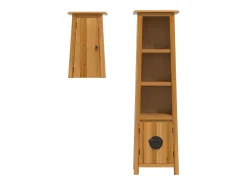 2 pcs conjunto móveis p/ casa de banho madeira de pinho maciça