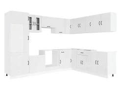 14 peças armário de cozinha conjunto Kalmar brilho branco