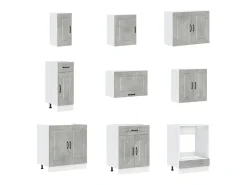 14 peças armário de cozinha conjunto Kalmar concreto cinza