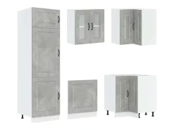 14 peças armário de cozinha conjunto Kalmar concreto cinza