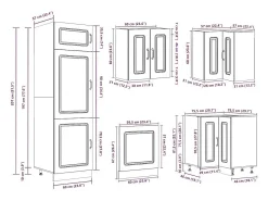 14 peças armário de cozinha conjunto Kalmar concreto cinza