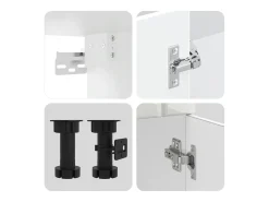 11 peças armário de cozinha conjunto Lucca brilho branco