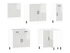 11 peças armário de cozinha conjunto Lucca brilho branco