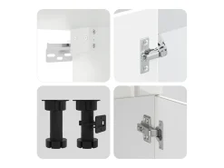 11 peças armário de cozinha conjunto Lucca brilho branco