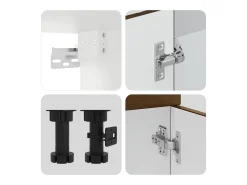 4 peças armário de cozinha conjunto Kalmar carvalho castanho