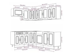 11 peças armário de cozinha conjunto Kalmar concreto cinza