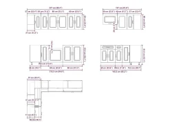 11 peças armário de cozinha conjunto Lucca concreto cinza