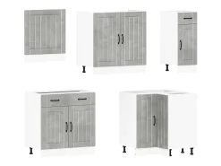 11 peças armário de cozinha conjunto Lucca concreto cinza