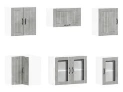 11 peças armário de cozinha conjunto Lucca concreto cinza