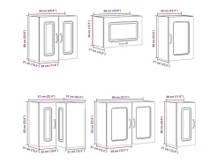 11 peças armário de cozinha conjunto Lucca concreto cinza