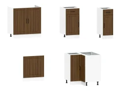 11 peças armário de cozinha conjunto Kalmar carvalho castanho