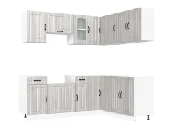 11 peças armário de cozinha conjunto Kalmar cinza sonoma