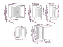 11 peças armário de cozinha conjunto Kalmar cinza sonoma