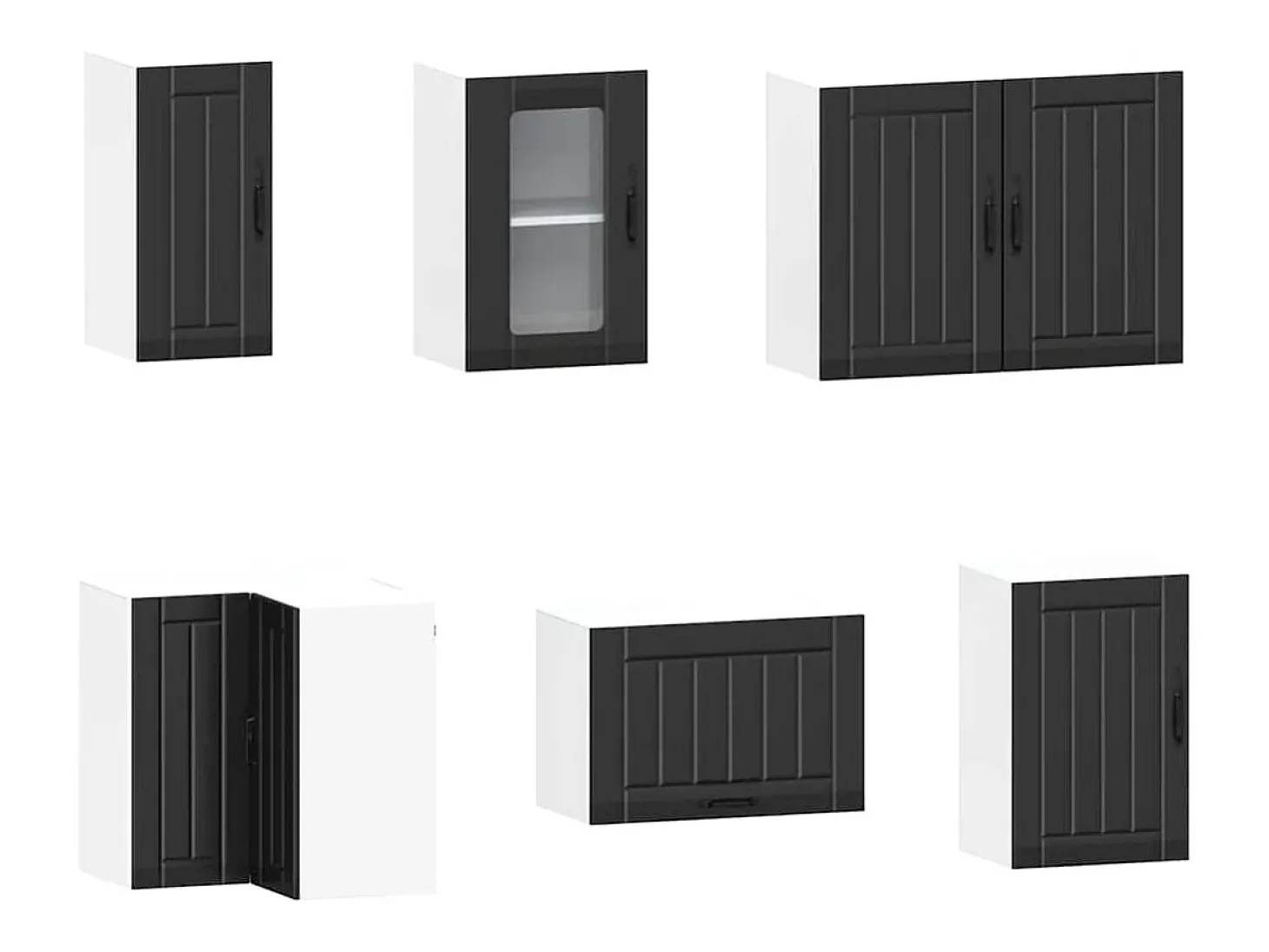 11 peças armário de cozinha conjunto Kalmar preto
